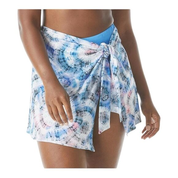 Coco Reef Blue Tie-Dye Bikini Sarong - Picture 1 of 5